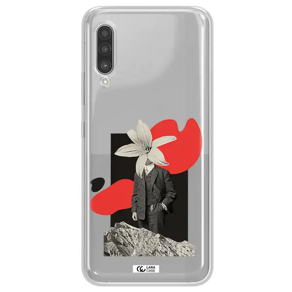 a man in a suit with a flower head Samsung A90 Clear TPU Case