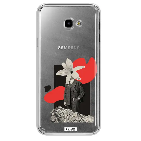 a man in a suit with a flower head Samsung J4 Plus Clear TPU Case