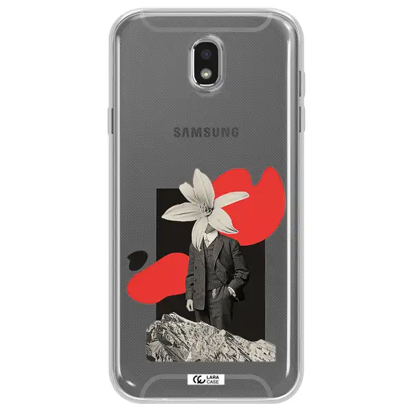 a man in a suit with a flower head Samsung J7 Pro Clear TPU Case