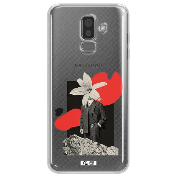 a man in a suit with a flower head Samsung J8 Clear TPU Case