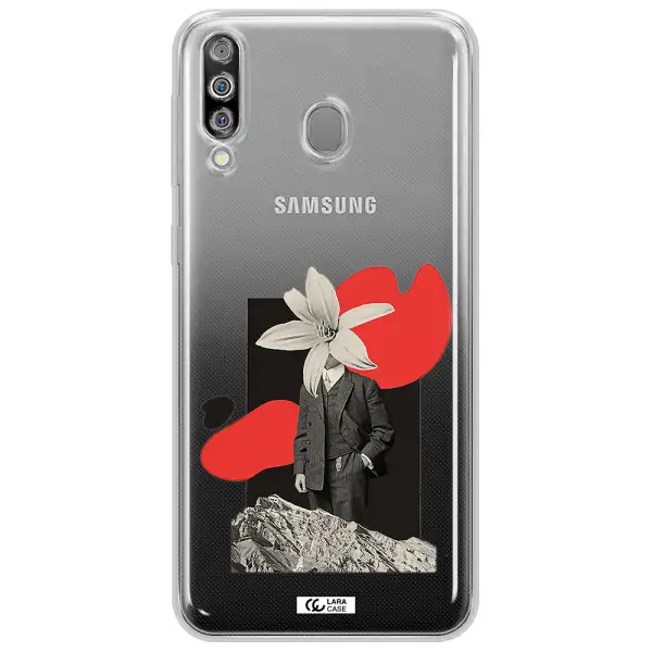 a man in a suit with a flower head Samsung M30 Clear TPU Case