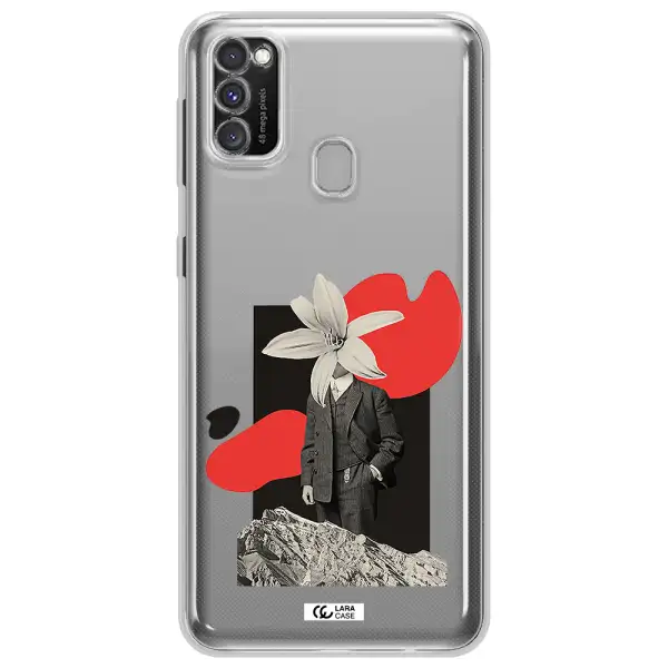 a man in a suit with a flower head Samsung M30S Clear TPU Case