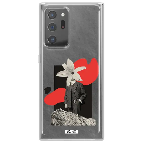 a man in a suit with a flower head Samsung Note 20 Ultra Clear TPU Case