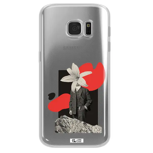 a man in a suit with a flower head Samsung S 7 Clear TPU Case