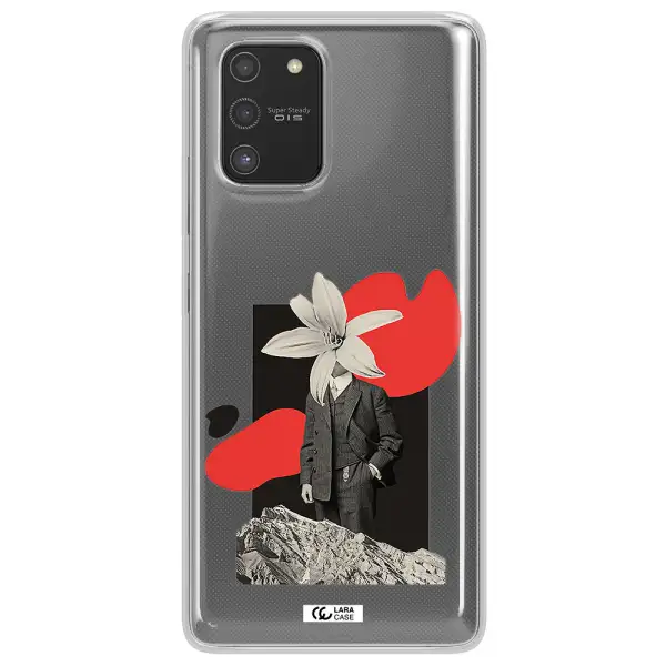 a man in a suit with a flower head Samsung S10 Lite Clear TPU Case