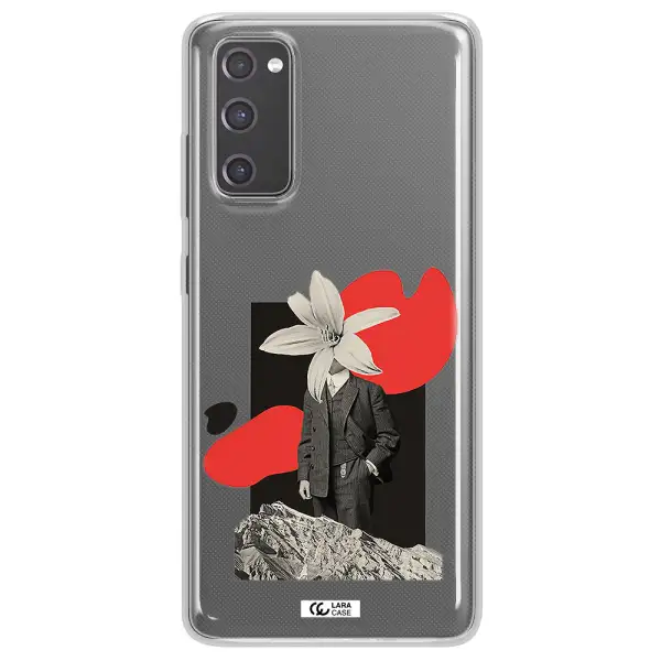 a man in a suit with a flower head Samsung S20 Fe Clear TPU Case