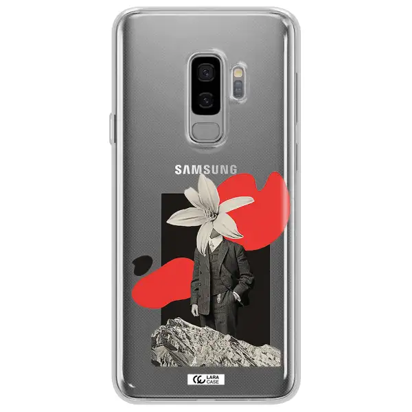 a man in a suit with a flower head Samsung S9 Plus Clear TPU Case