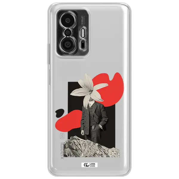 A Man In A Suit With A Flower Head Xiaomi 11T Pro Clear Tpu Case