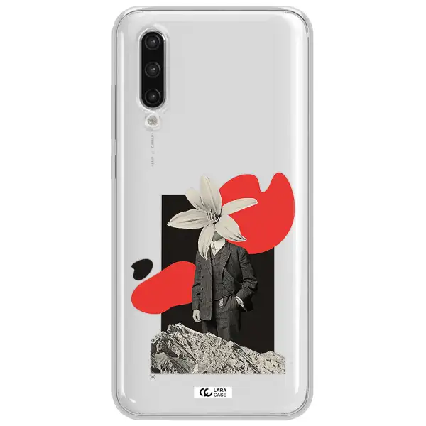A Man In A Suit With A Flower Head Xiaomi Mi 9 Lite Clear Tpu Case