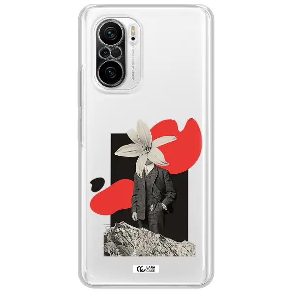 A Man In A Suit With A Flower Head Xiaomi Poco F3 Clear Tpu Case