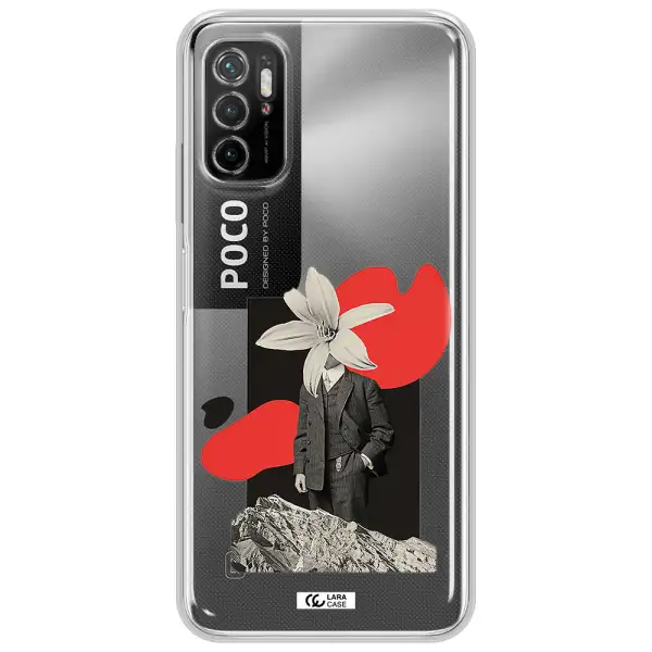 A Man In A Suit With A Flower Head Xiaomi Poco M3 Pro Clear Tpu Case