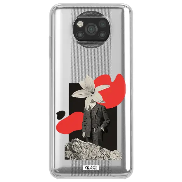 a man in a suit with a flower head Xiaomi Poco X3 Clear TPU Case