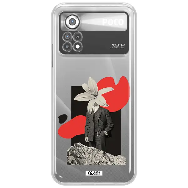 a man in a suit with a flower head Xiaomi Poco X4 Pro Clear TPU Case