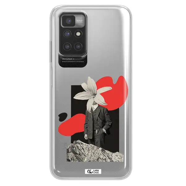 a man in a suit with a flower head Xiaomi Redmi 10 Clear TPU Case