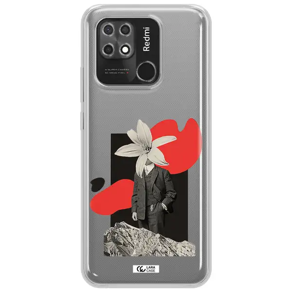 a man in a suit with a flower head Xiaomi Redmi 10C Clear TPU Case