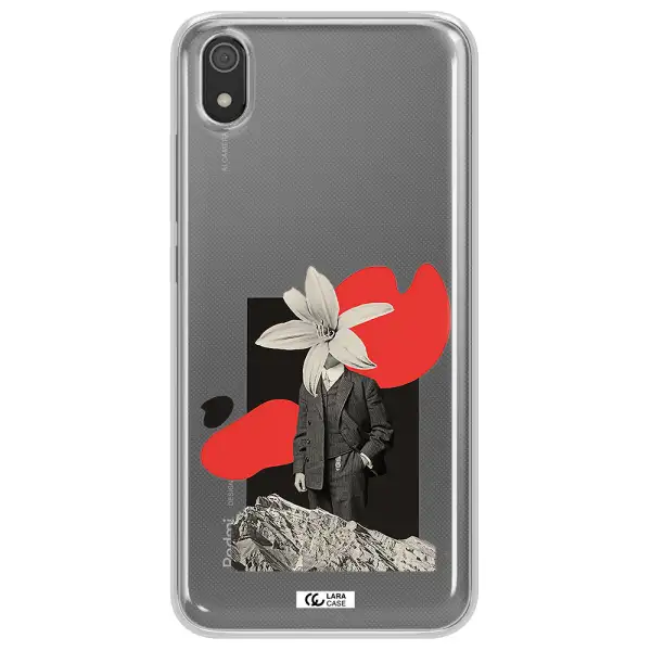 a man in a suit with a flower head Xiaomi Redmi 7A Clear TPU Case