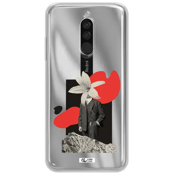 A Man In A Suit With A Flower Head Xiaomi Redmi 8 Clear Tpu Case