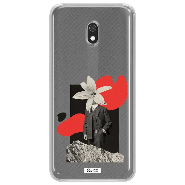 a man in a suit with a flower head Xiaomi Redmi 8A Clear TPU Case