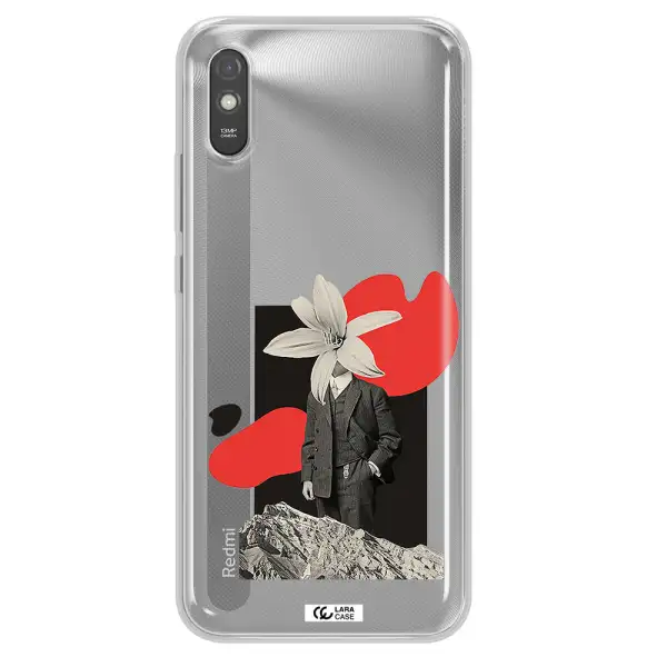 a man in a suit with a flower head Xiaomi Redmi 9A Clear TPU Case