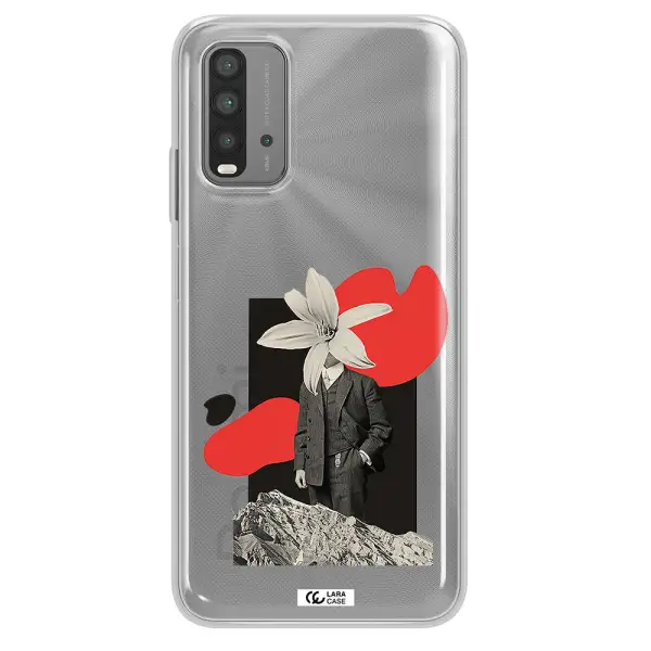 a man in a suit with a flower head Xiaomi Redmi 9T Clear TPU Case