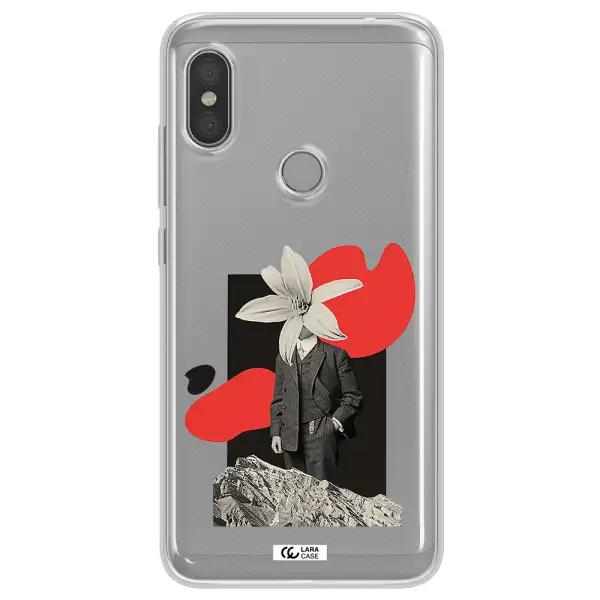 a man in a suit with a flower head Xiaomi Redmi Note 6 Pro Clear TPU Case