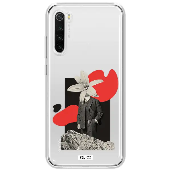 A Man In A Suit With A Flower Head Xiaomi Redmi Note 8T Clear Tpu Case