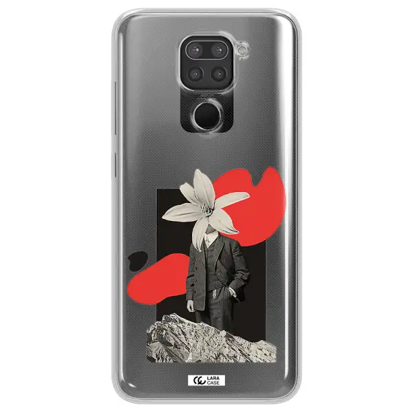 a man in a suit with a flower head Xiaomi Redmi Note 9 Clear TPU Case