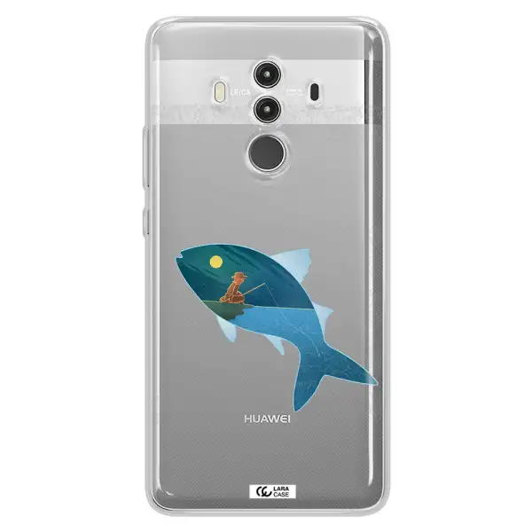 a fish with a man fishing Huawei Mate 10 Clear TPU Case