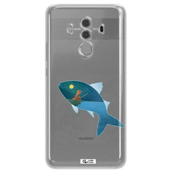 a fish with a man fishing Huawei Mate 10 Pro Clear TPU Case