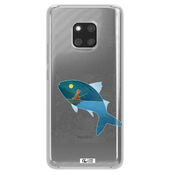 a fish with a man fishing Huawei Mate 20 Pro Clear TPU Case