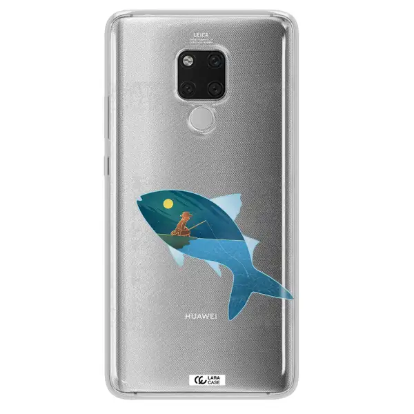 a fish with a man fishing Huawei Mate 20X Clear TPU Case