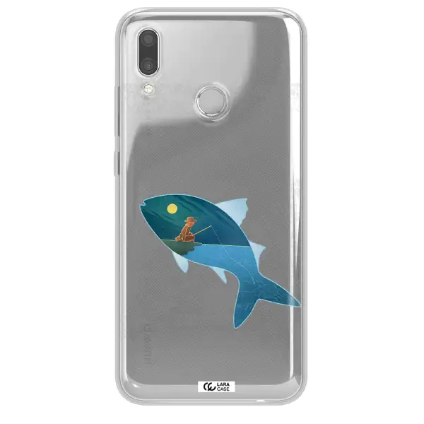 a fish with a man fishing Huawei P Smart 2019 Clear TPU Case