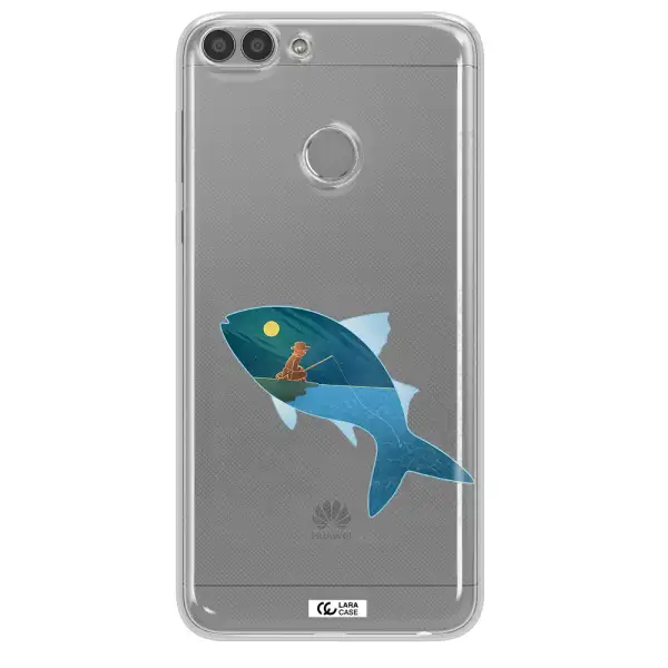 a fish with a man fishing Huawei P Smart Clear TPU Case