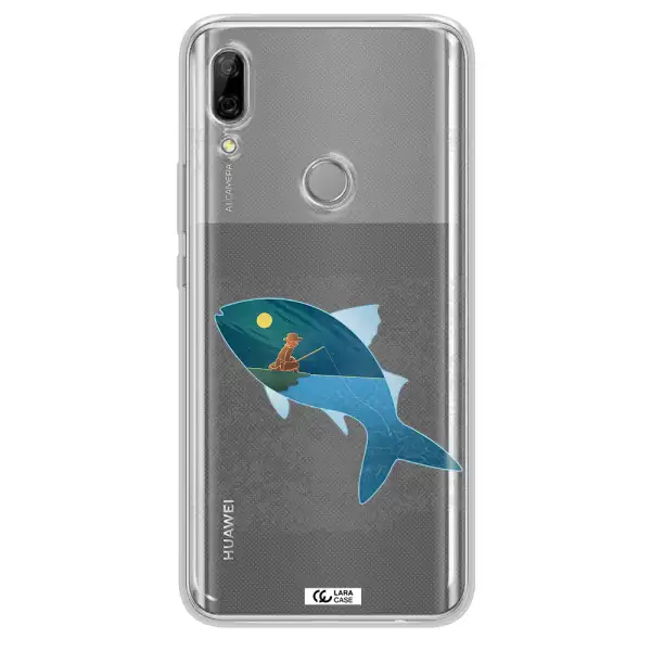 a fish with a man fishing Huawei P Smart Z Clear TPU Case