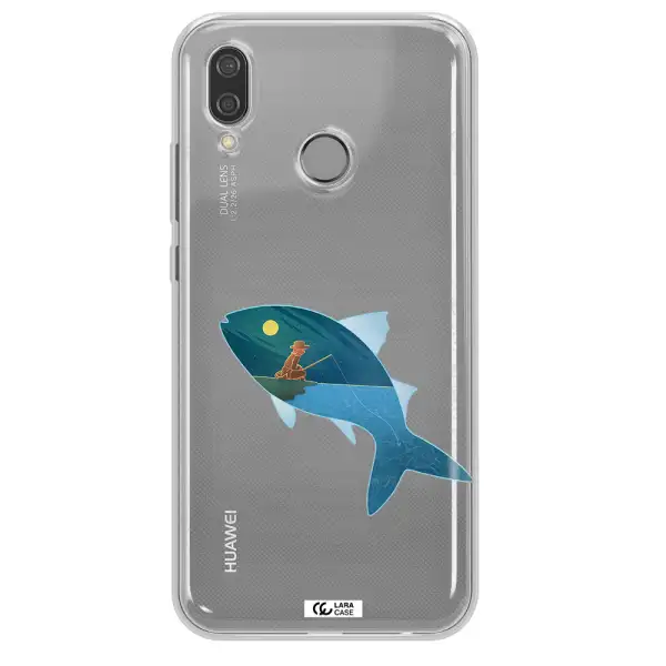 a fish with a man fishing Huawei P20 Lite Clear TPU Case