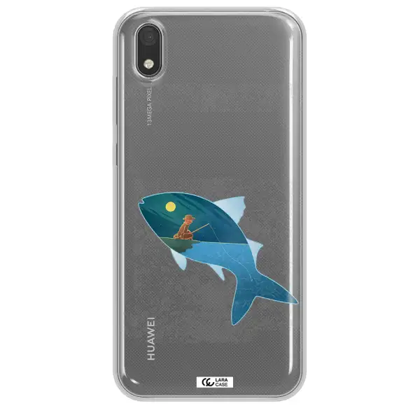 a fish with a man fishing Huawei Y5 2019 Clear TPU Case