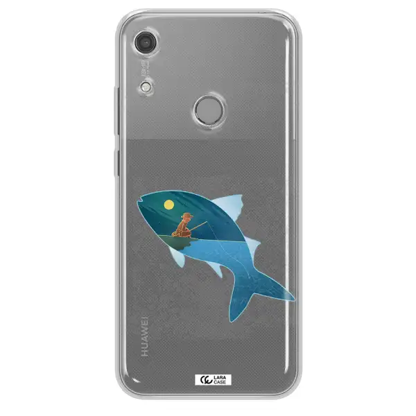 a fish with a man fishing Huawei Y6S Clear TPU Case