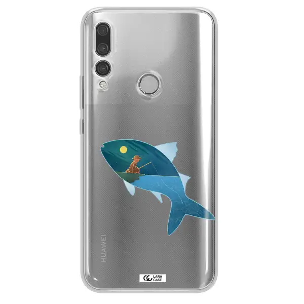 a fish with a man fishing Huawei Y9 Prime 2019 Clear TPU Case