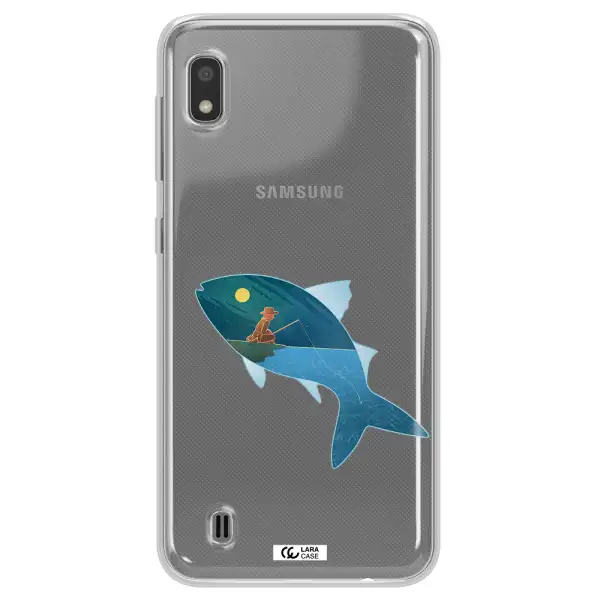 a fish with a man fishing Samsung A10 Clear TPU Case