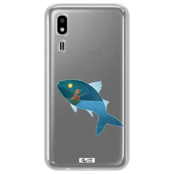a fish with a man fishing Samsung A2 Core Clear TPU Case