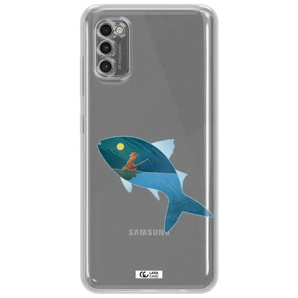 A Fish With A Man Fishing Samsung A41 Clear Tpu Case