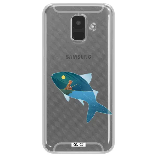 a fish with a man fishing Samsung A6 Clear TPU Case
