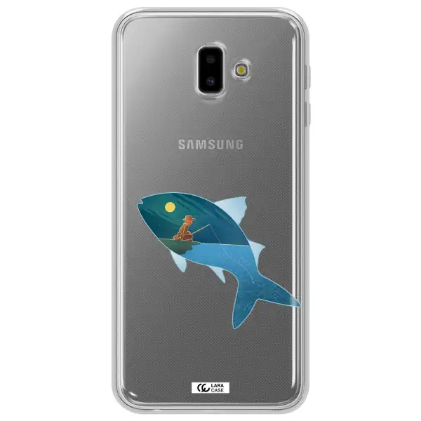 a fish with a man fishing Samsung J6 Plus Clear TPU Case