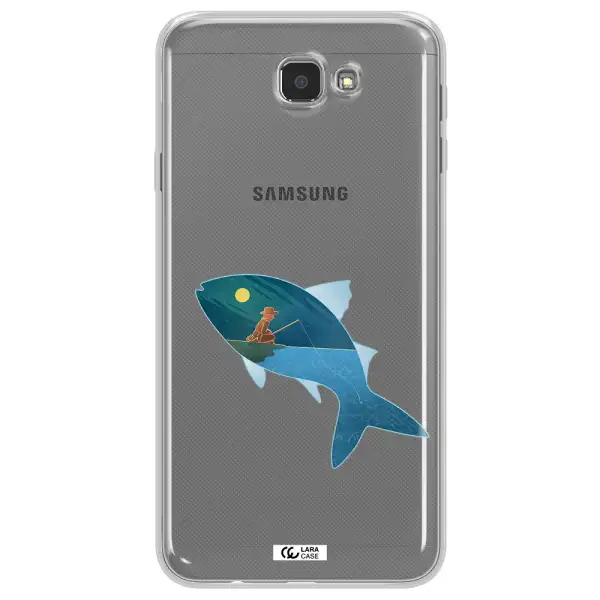 a fish with a man fishing Samsung J7 Prim Clear TPU Case