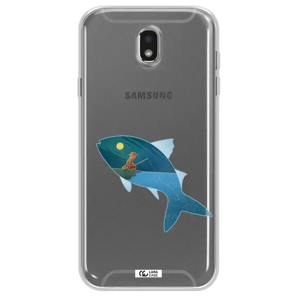 a fish with a man fishing Samsung J7 Pro Clear TPU Case