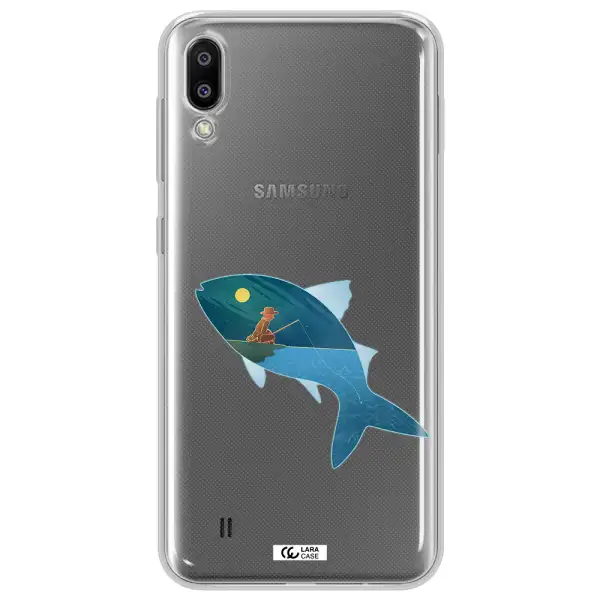 a fish with a man fishing Samsung M10 Clear TPU Case