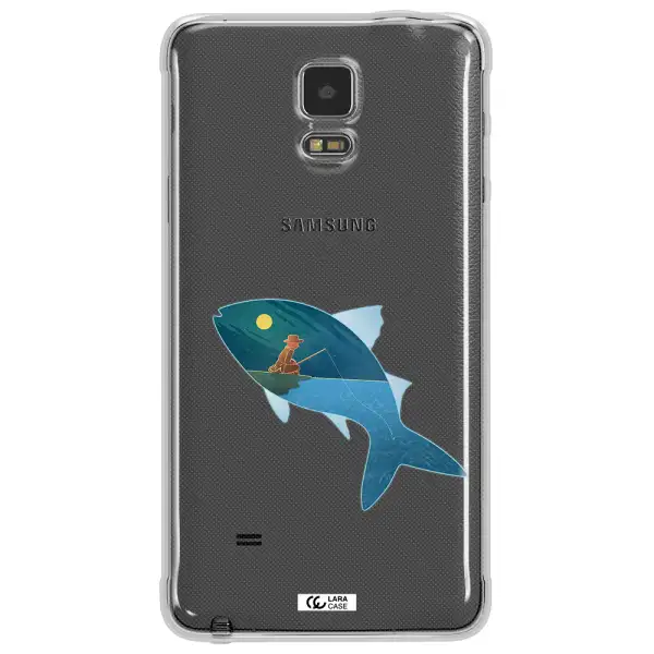 a fish with a man fishing Samsung Note 4 Clear TPU Case