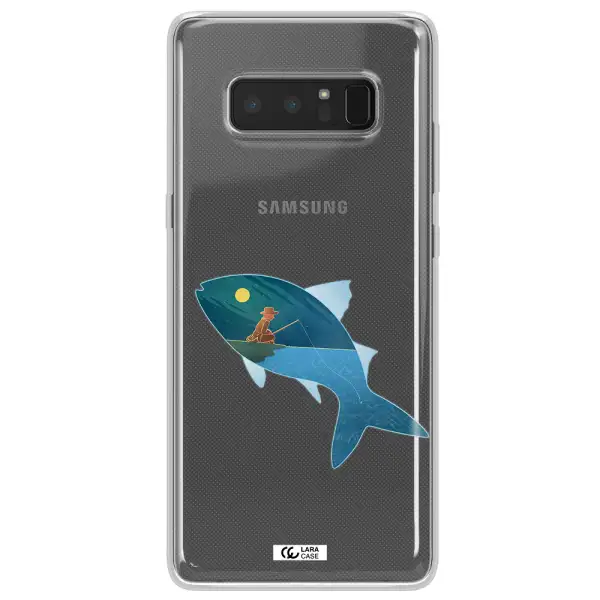 a fish with a man fishing Samsung Note 8 Clear TPU Case