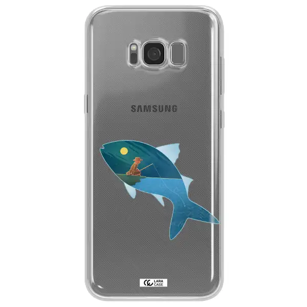 a fish with a man fishing Samsung S8 Clear TPU Case
