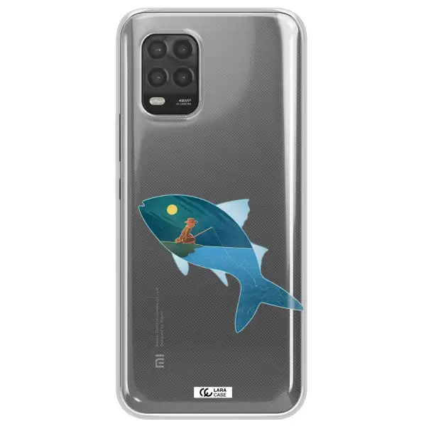 a fish with a man fishing Xiaomi Mi 10 Lite Clear TPU Case